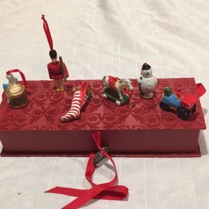 John Grossman for Gund 6 piece ceramic Christmas Ornament set. NEW Very Rare Set